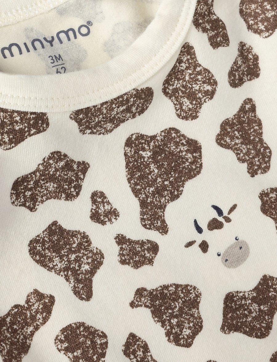 Minymo - Body LS AOP - langärmelige bodys - seedpearl - 2