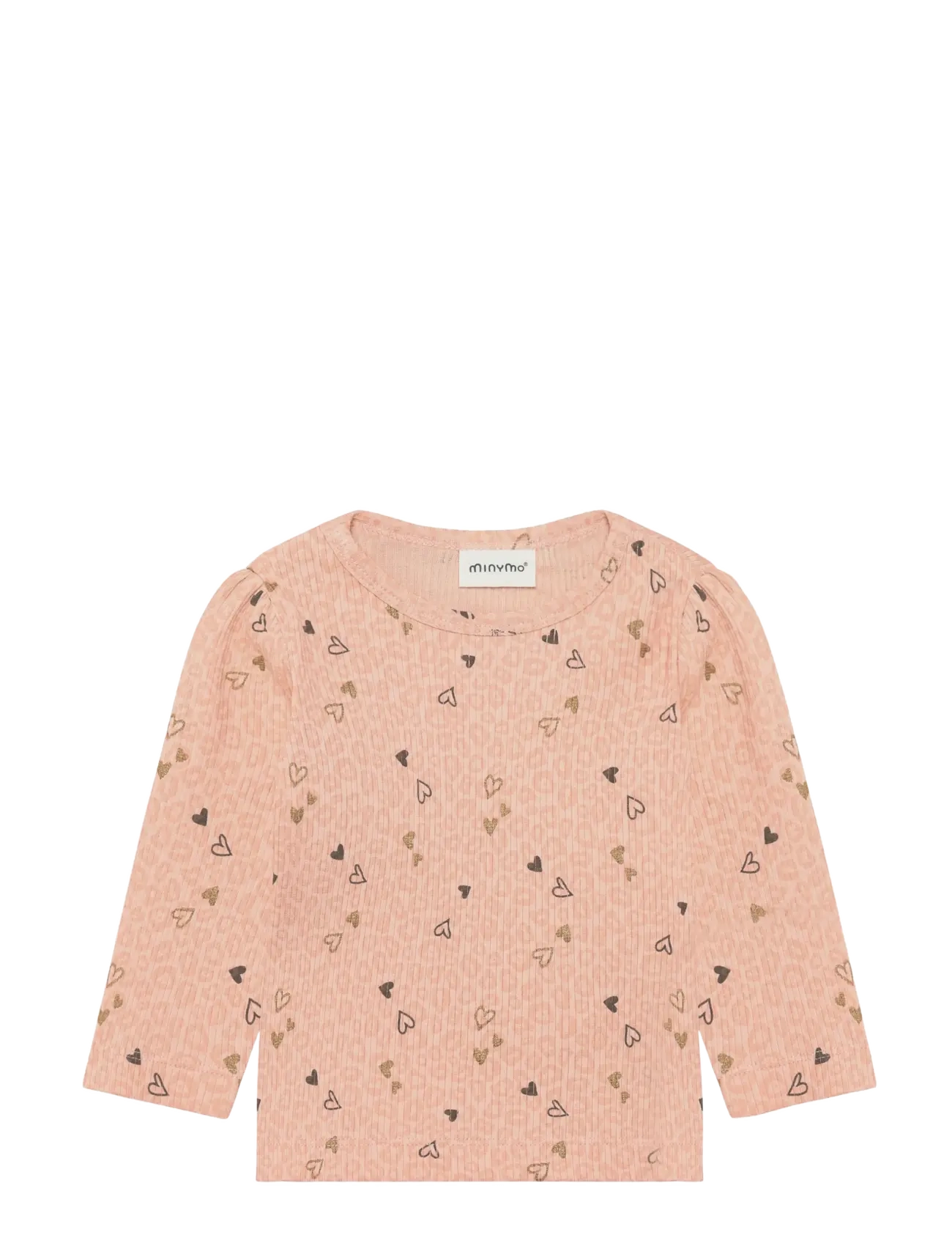 Minymo T-shirt LS AOP Rib - Minymo - CAMEO ROSE / pink/rose