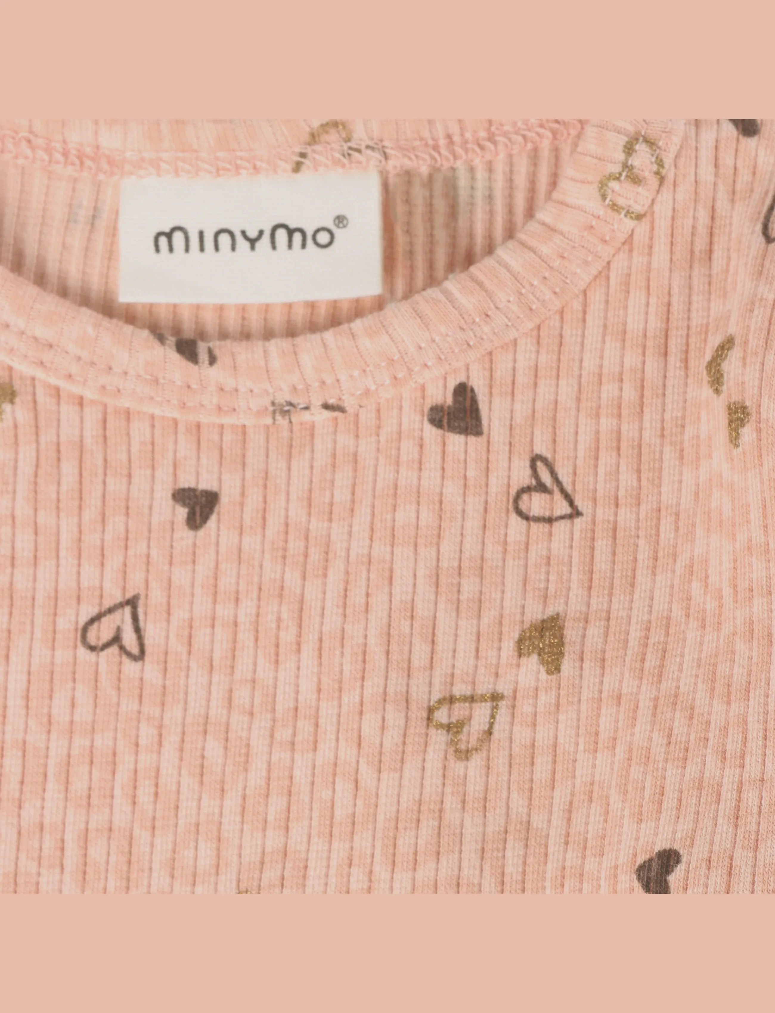 Minymo - T-shirt LS AOP Rib - cameo rose - 2