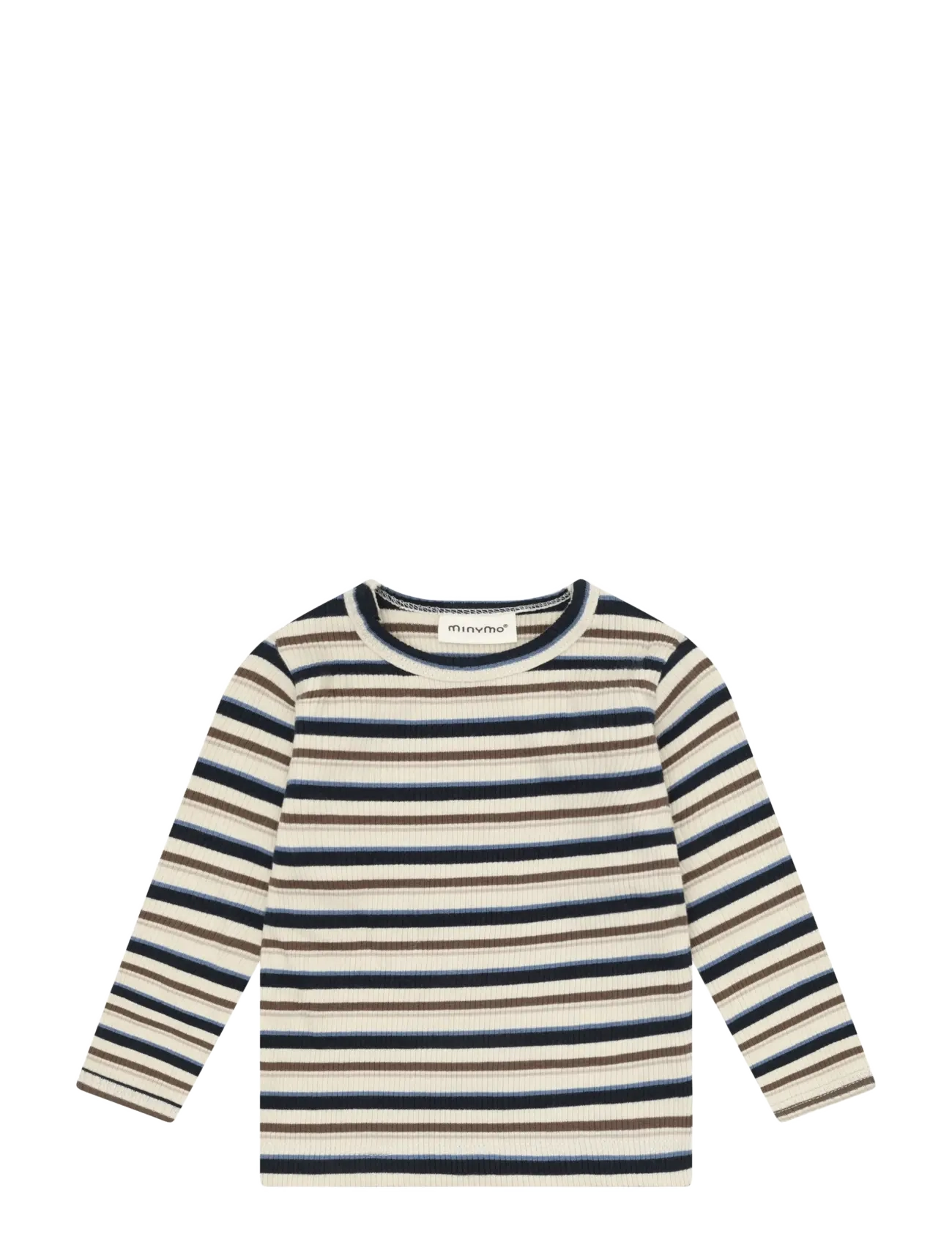 Minymo T-shirt LS Y/D Rib - Minymo - DARK SAPPHIRE / cream