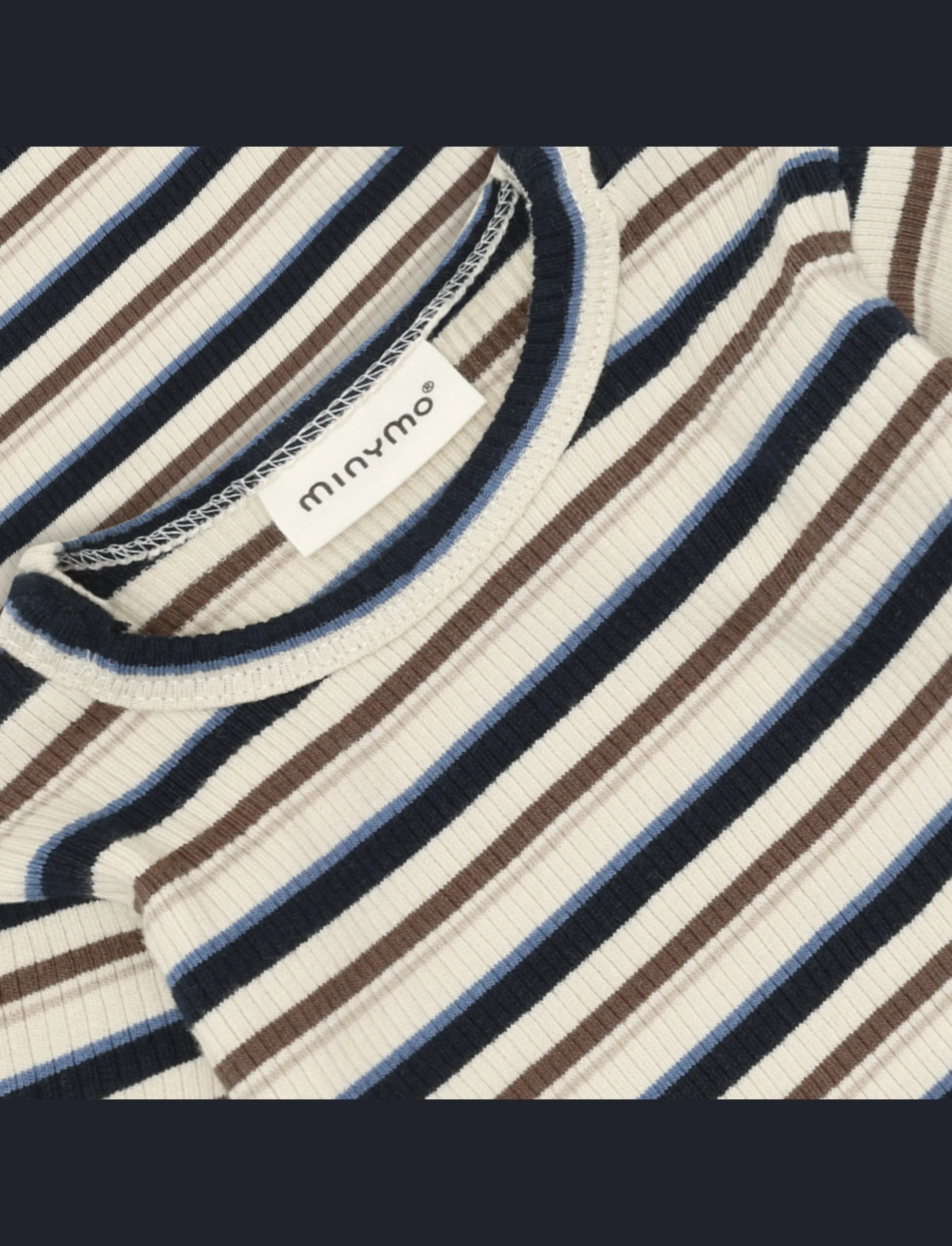 Minymo - T-shirt LS Y/D Rib - dark sapphire - 3