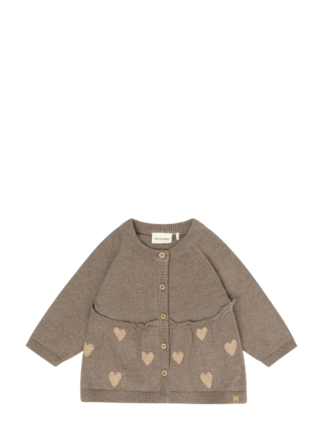 Minymo - Cardigan Knit - dark brown melange - 1