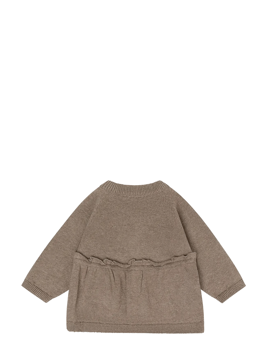 Minymo - Cardigan Knit - kardiganid - dark brown melange - 2