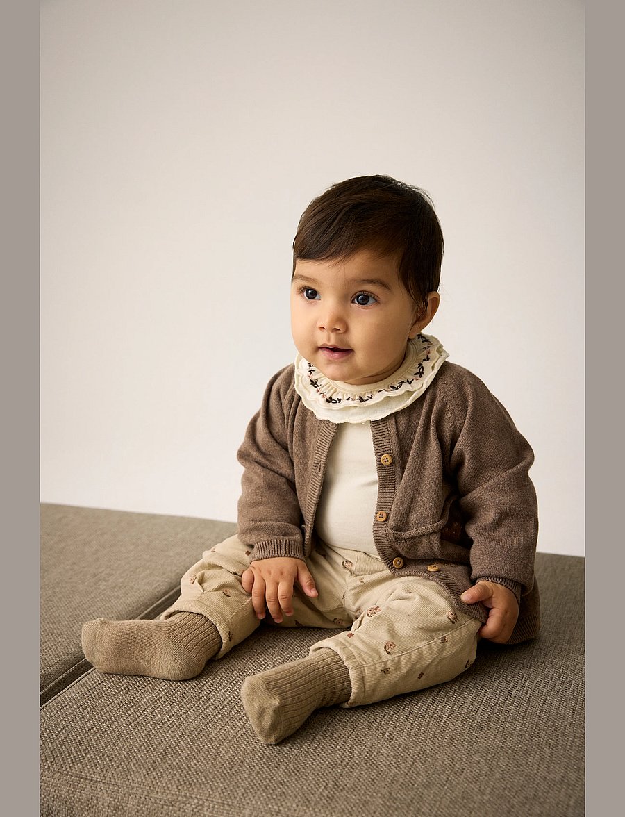 Minymo - Cardigan Knit - kardiganid - dark brown melange - 0