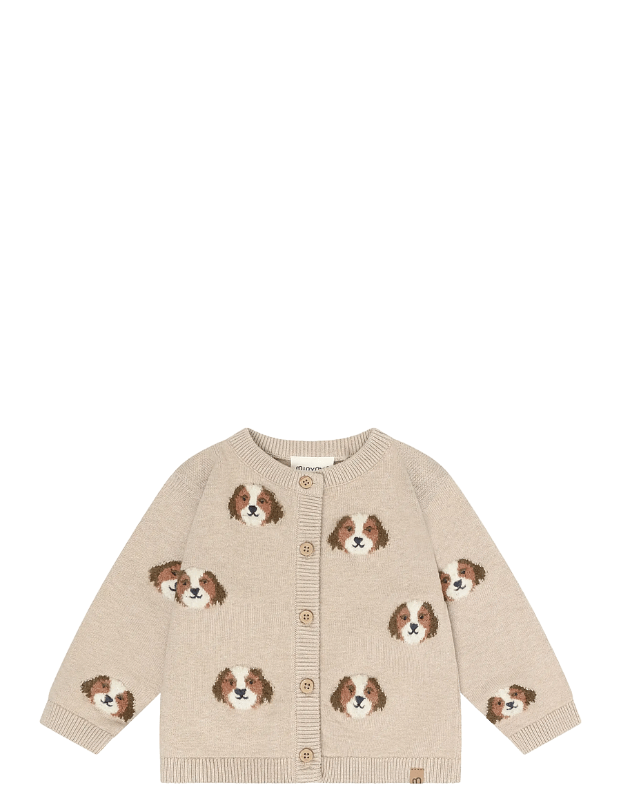 Minymo - Cardigan Knit - cardigans - beige melange - 1