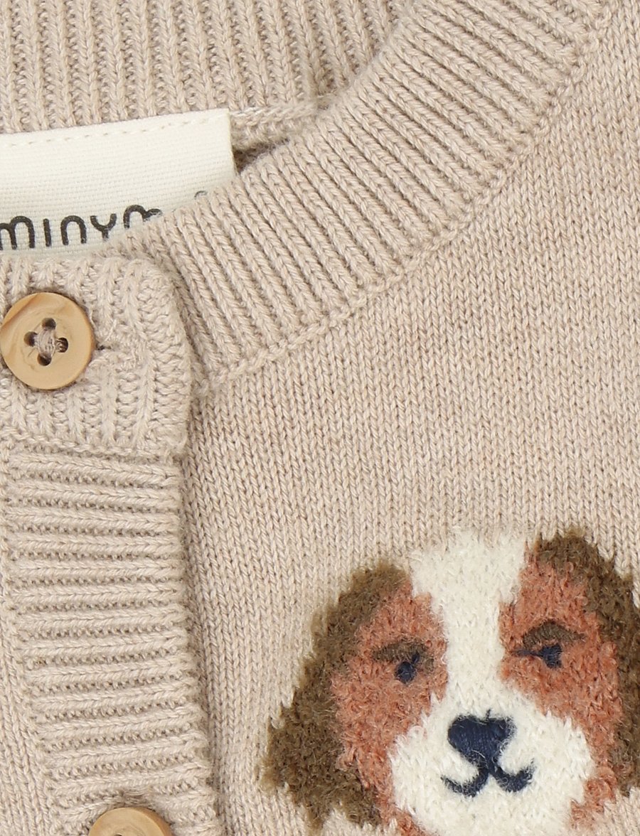 Minymo - Cardigan Knit - cardigans - beige melange - 3