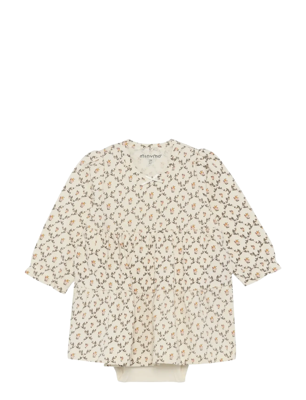 Minymo Body Dress LS AOP - Minymo - SEEDPEARL / cream