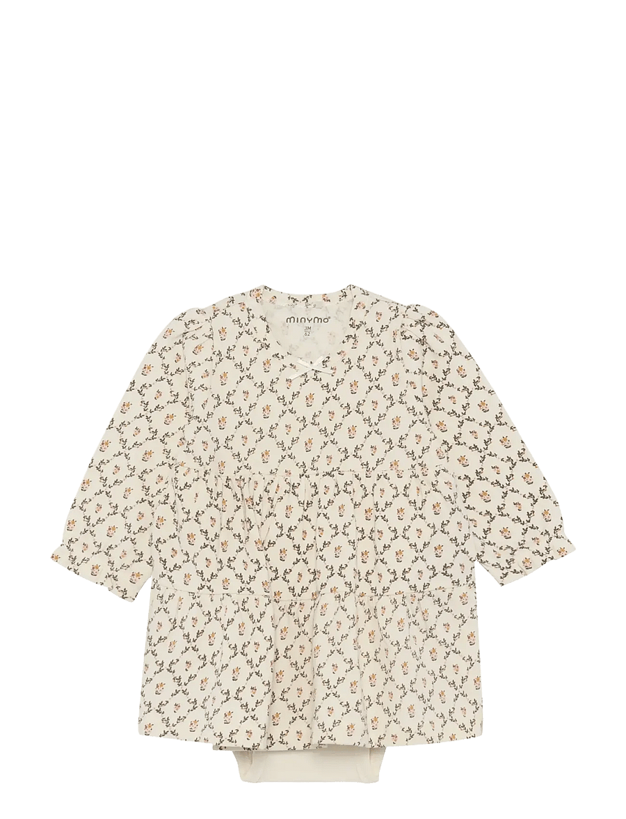 Minymo - Body Dress LS AOP - seedpearl - 1