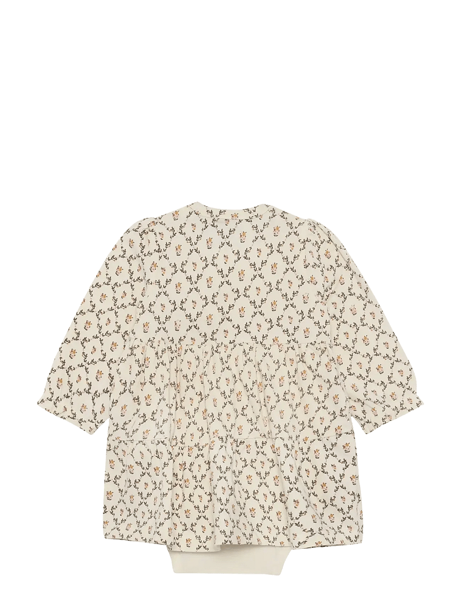 Minymo - Body Dress LS AOP - seedpearl - 2