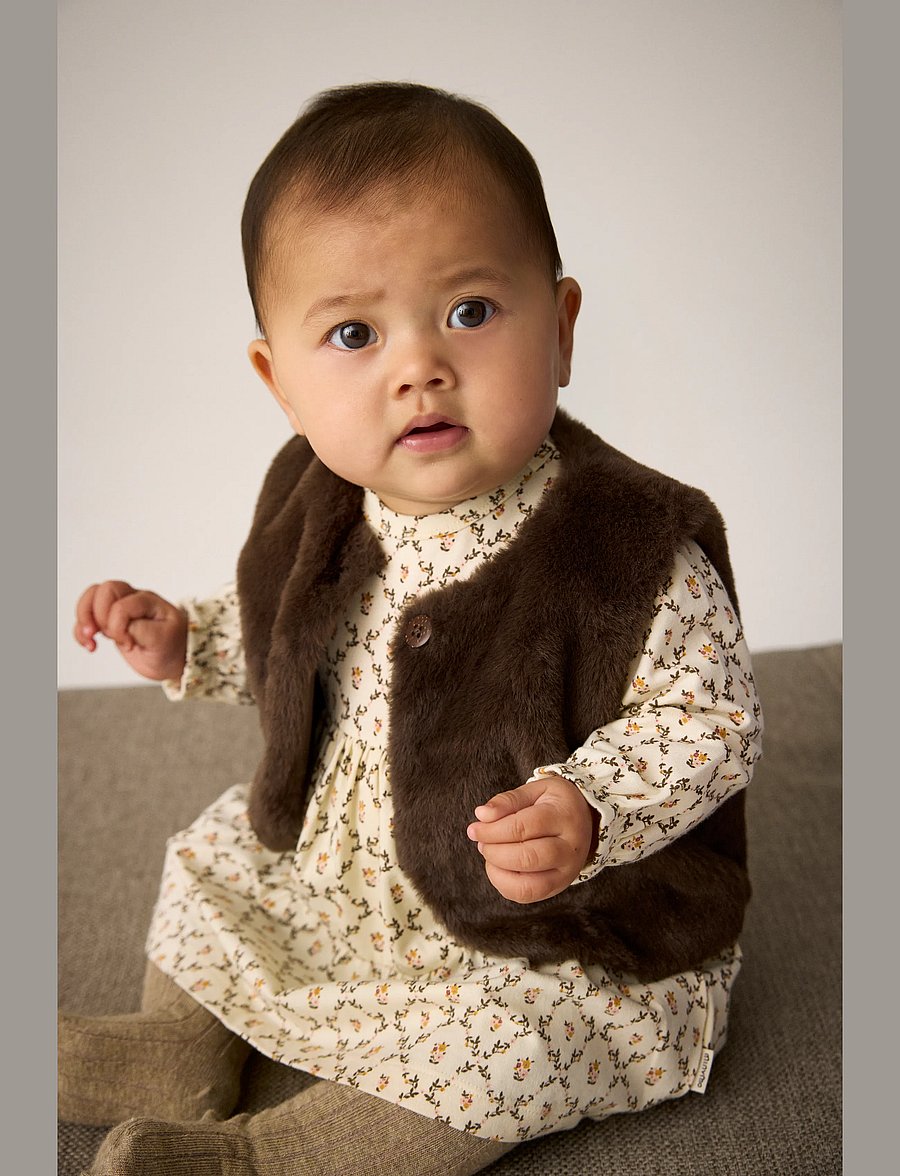 Minymo - Body Dress LS AOP - seedpearl - 0