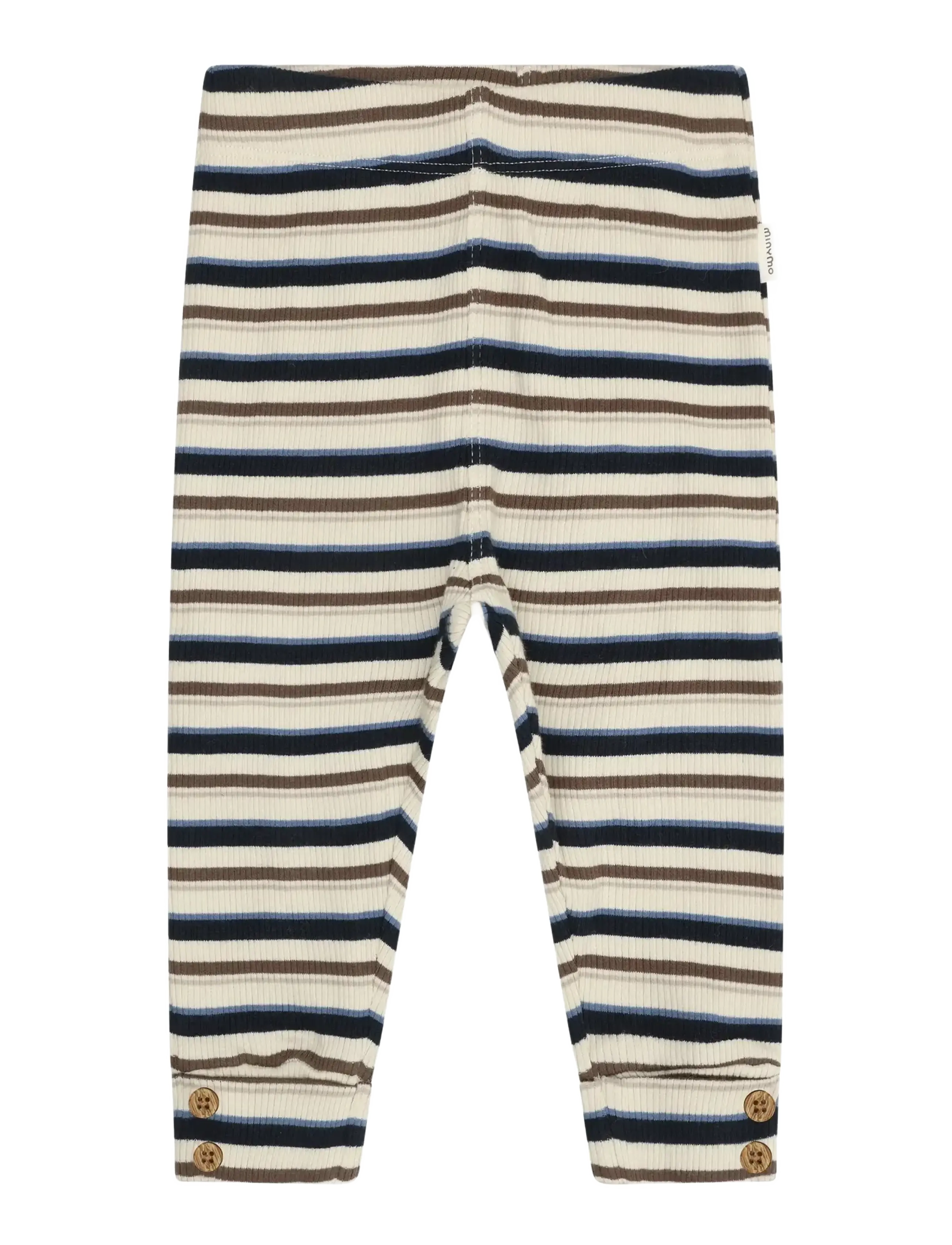 Minymo Pants Y/D Rib - Retuusid - DARK SAPPHIRE / cream
