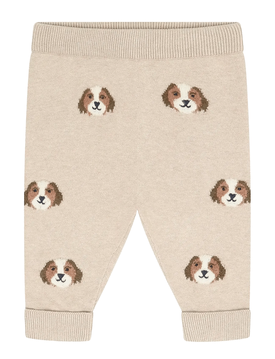 Minymo - Pants Knit - babybyxor - beige melange - 1