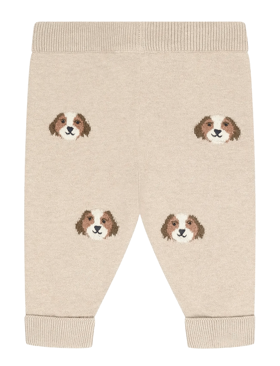 Minymo - Pants Knit - babybyxor - beige melange - 2