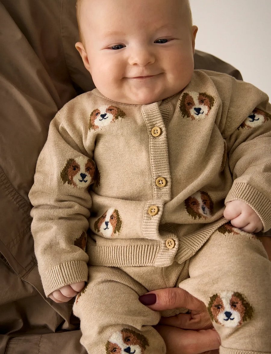 Minymo - Pants Knit - babybyxor - beige melange - 0