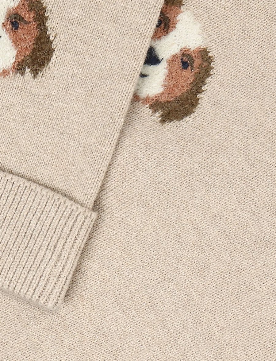 Minymo - Pants Knit - babybyxor - beige melange - 3