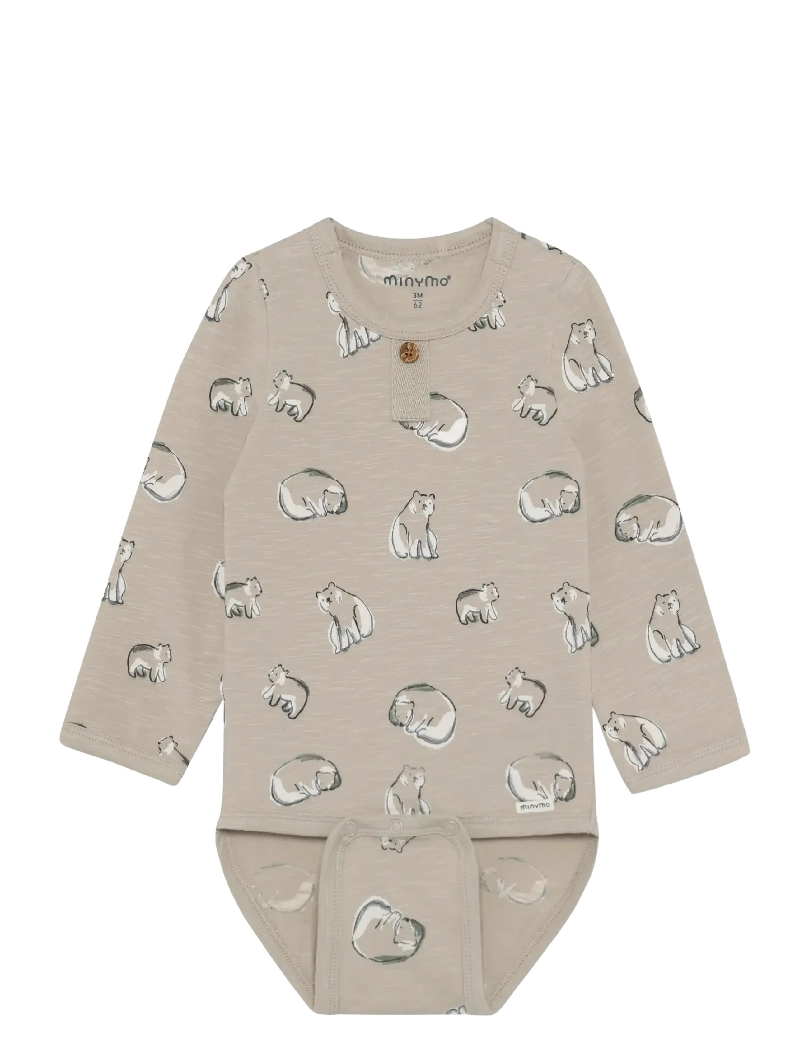 Minymo Body LS AOP - Langärmelig - FEATHER GRAY / grey