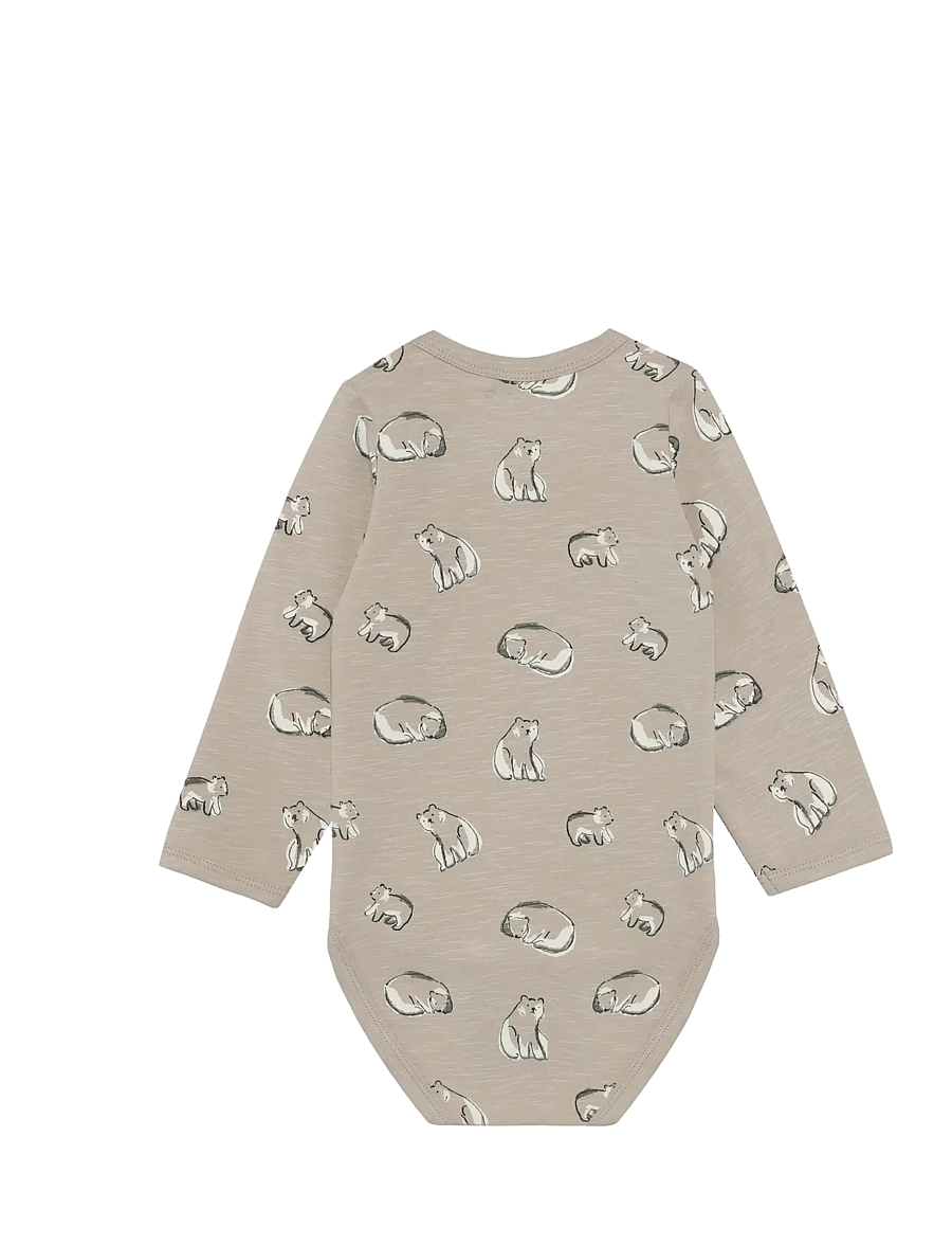 Minymo - Body LS AOP - langärmelig - feather gray - 2
