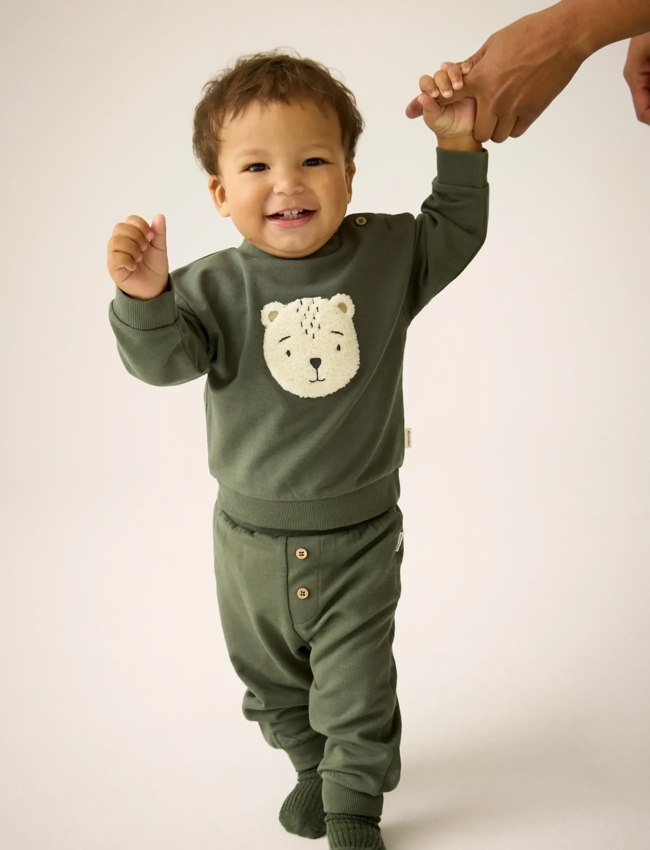Minymo Sweatshirt Ls, 80, Khaki green, Sweatshirts & Hættetrøjer > Sweatshirts, Børn
