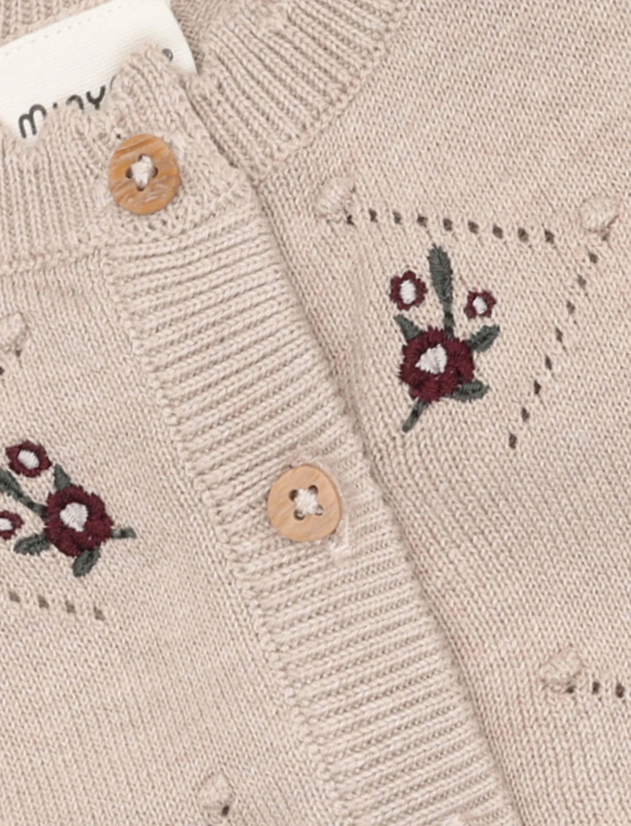 Minymo - Cardigan Knit - beige melange - 2