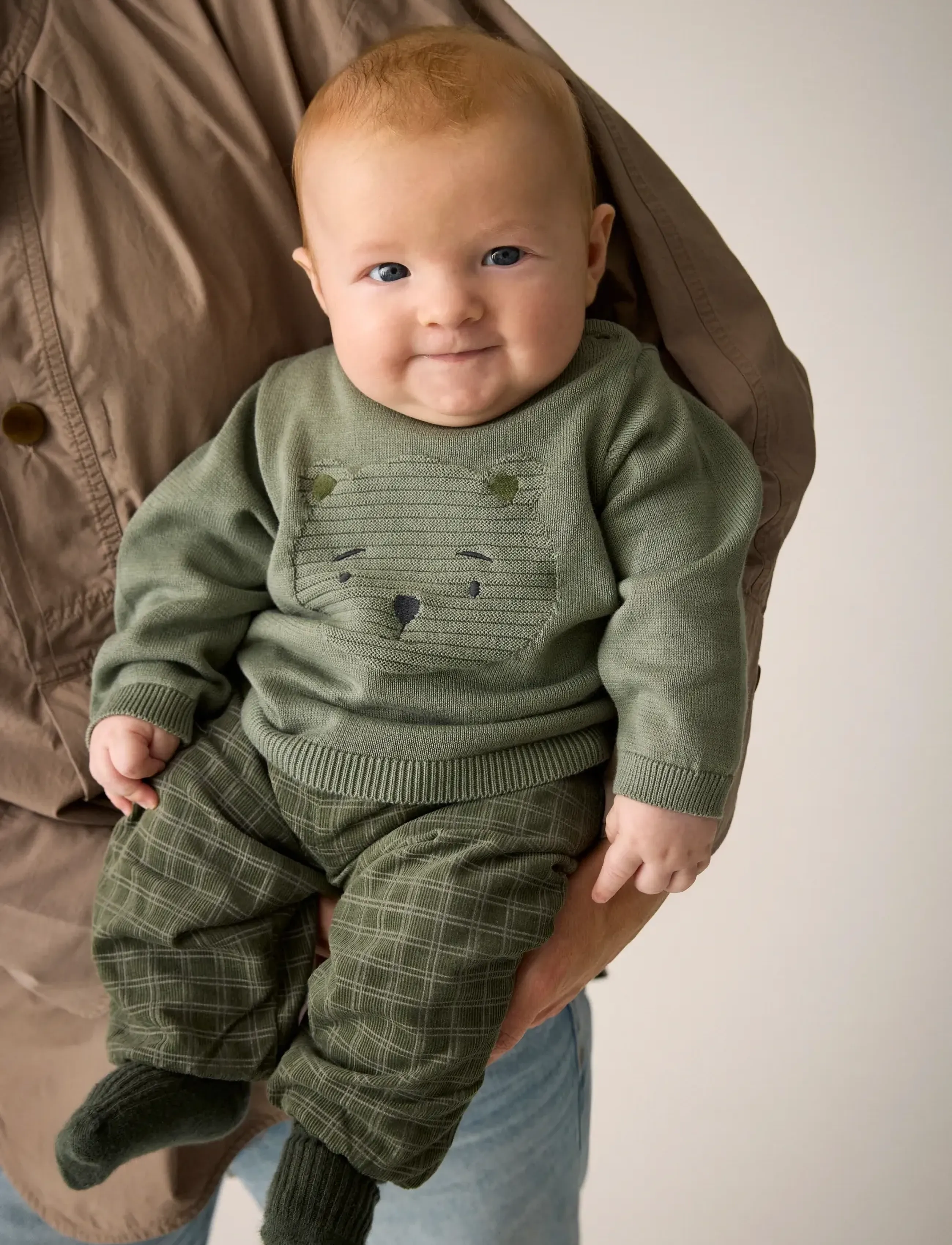 Minymo Pullover Knit, 86, Knitwear, Khakigrün - Pullovers, Kinder