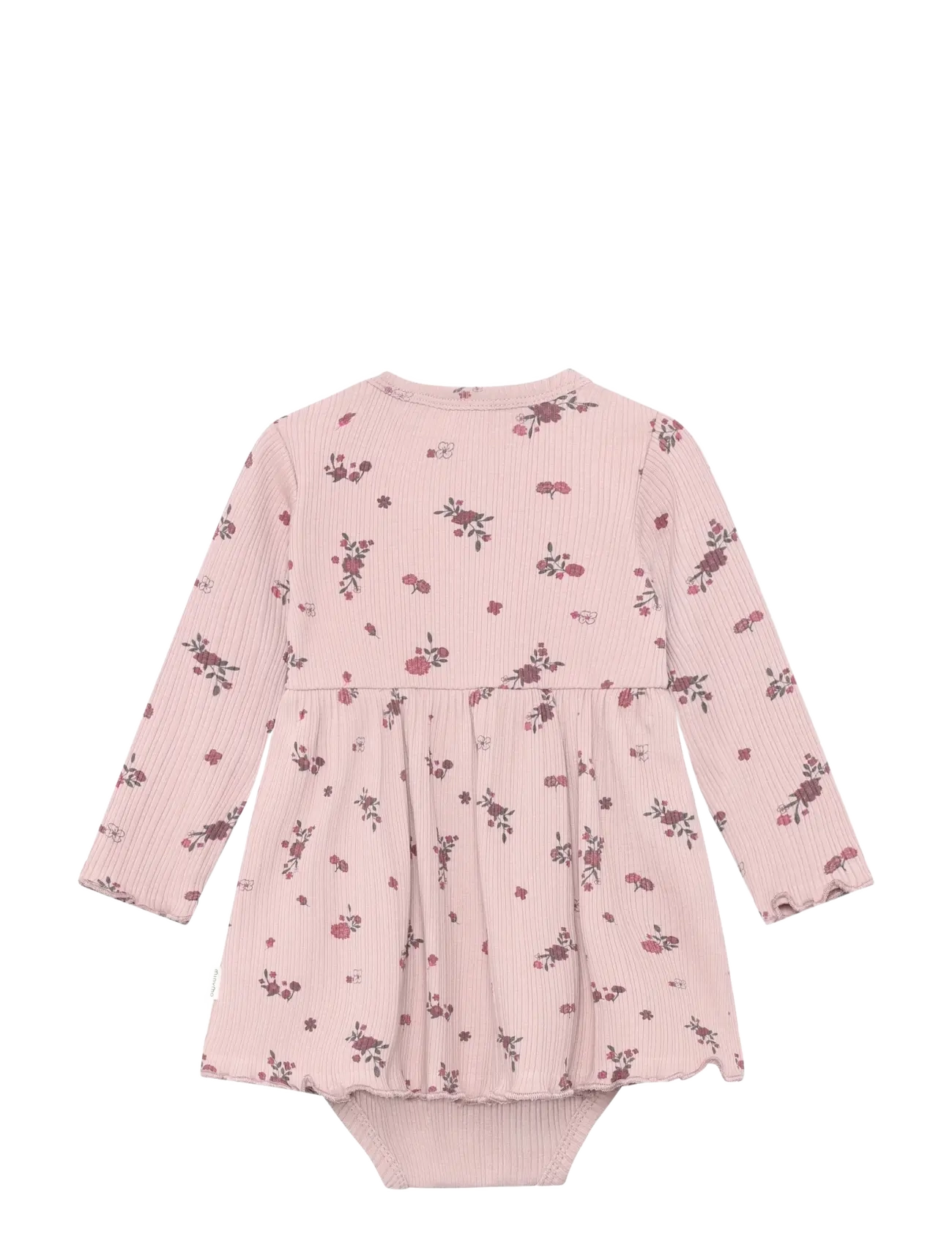 Minymo - Body Dress LS AOP Rib - fawn - 1