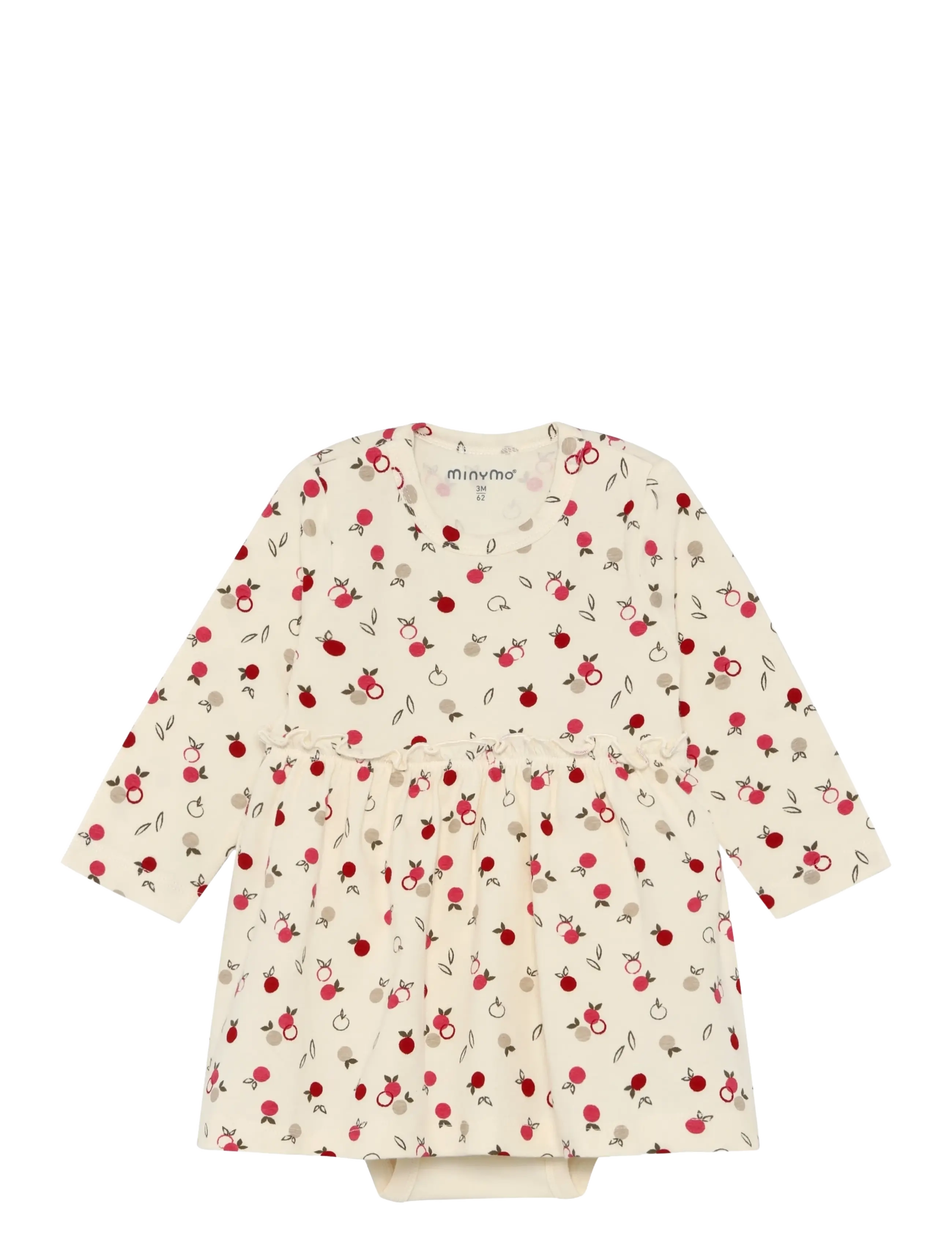 Minymo Body Dress LS AOP - Minymo - SEEDPEARL / cream