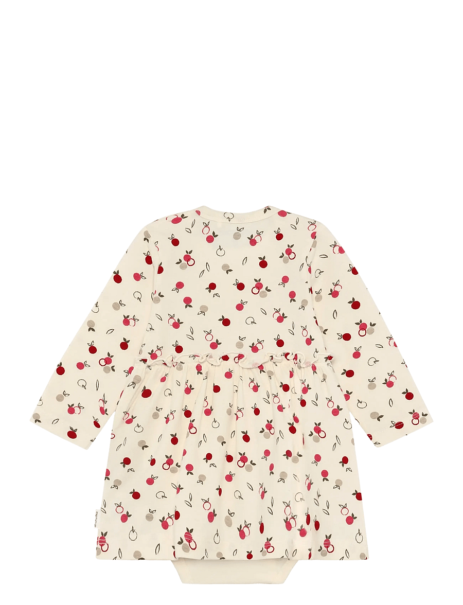 Minymo - Body Dress LS AOP - langärmelige bodys - seedpearl - 1