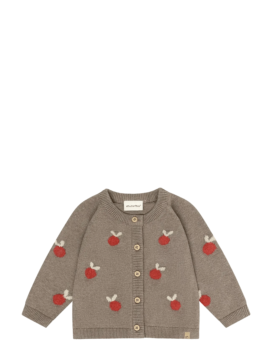 Minymo - Cardigan Knit - kardiganid - dark brown melange - 1