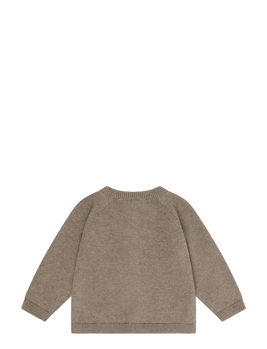 Minymo - Cardigan Knit - kardiganid - dark brown melange - 2