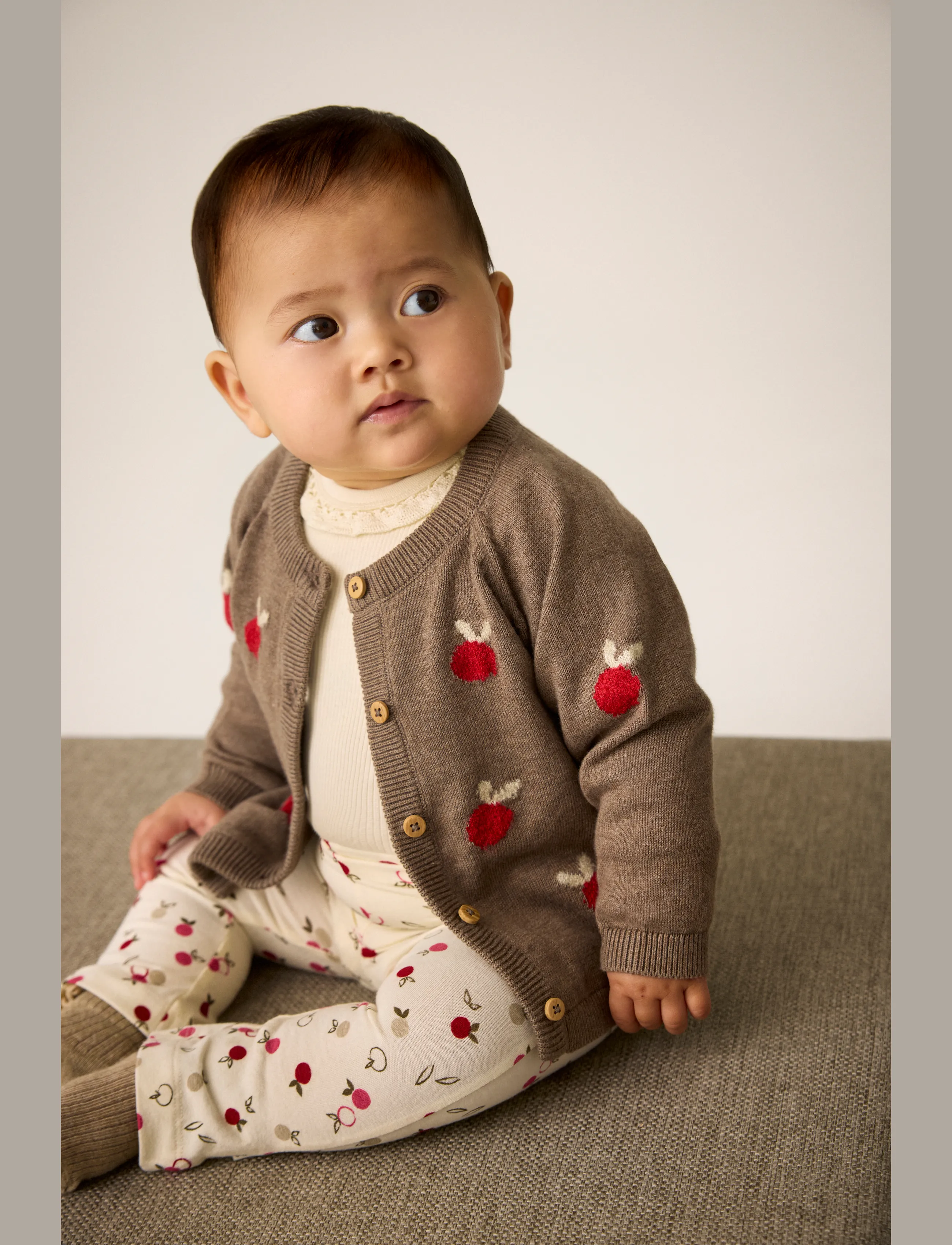 Minymo Cardigan Knit - Cardigans - DARK BROWN MELANGE / brown