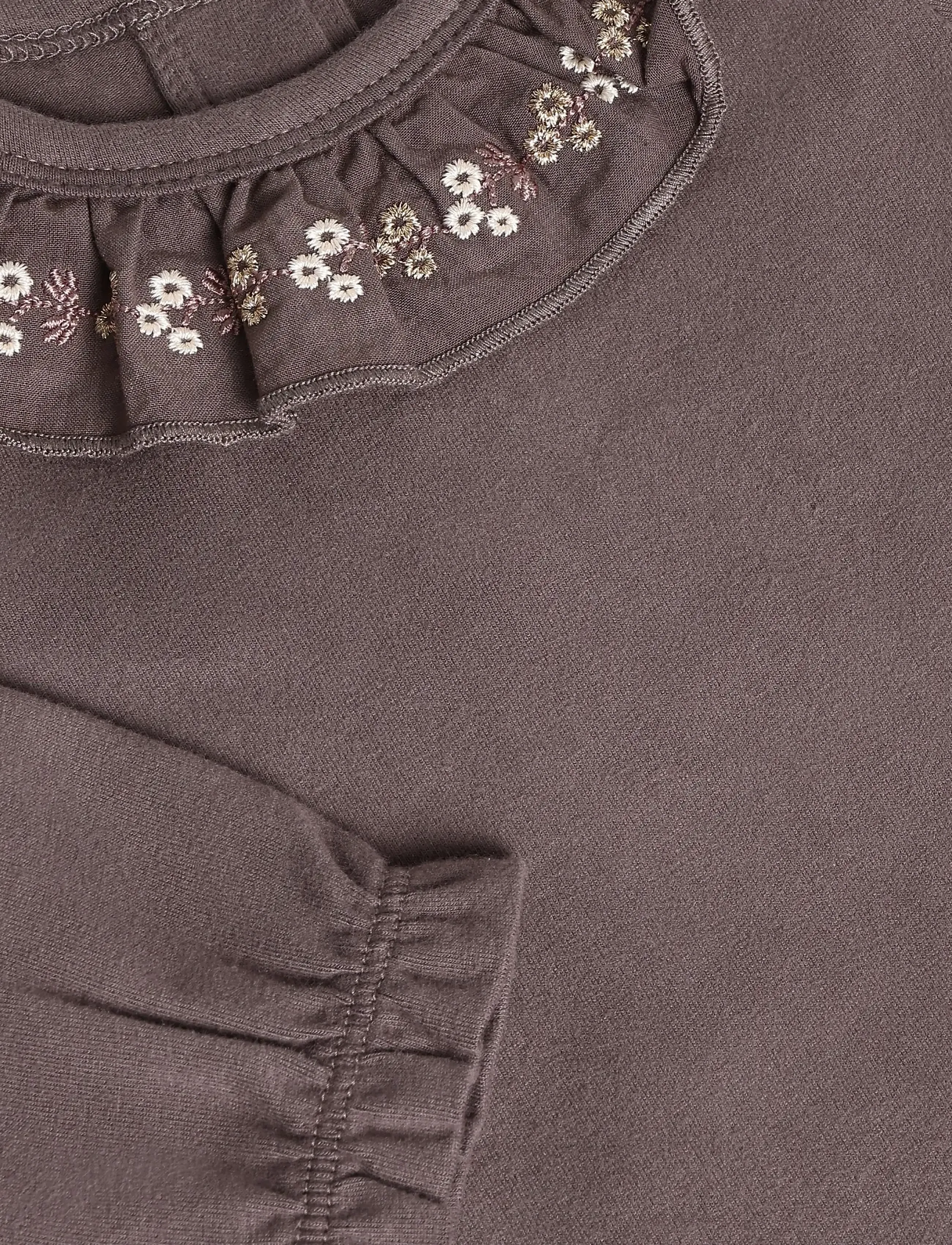 Minymo - Body LS - long-sleeved bodies - plum truffle - 3
