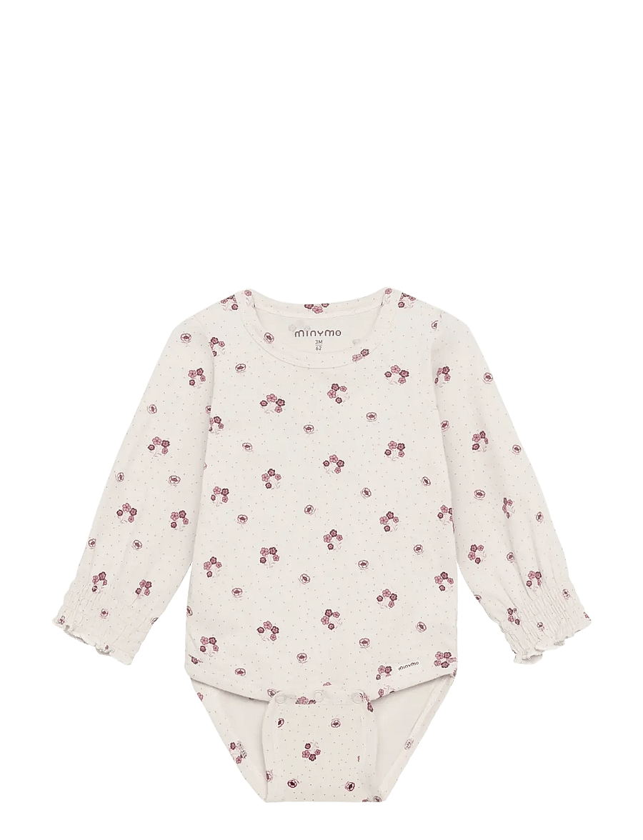 Minymo - Body LS AOP - långärmade bodies - pink tint - 0