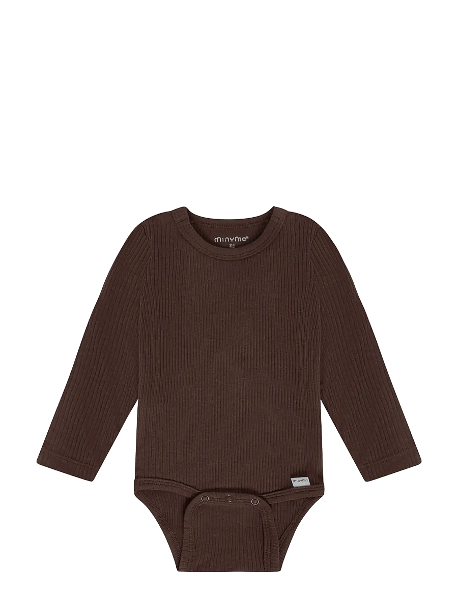 Minymo - Body LS Rib - langärmelige bodys - bracken - 0