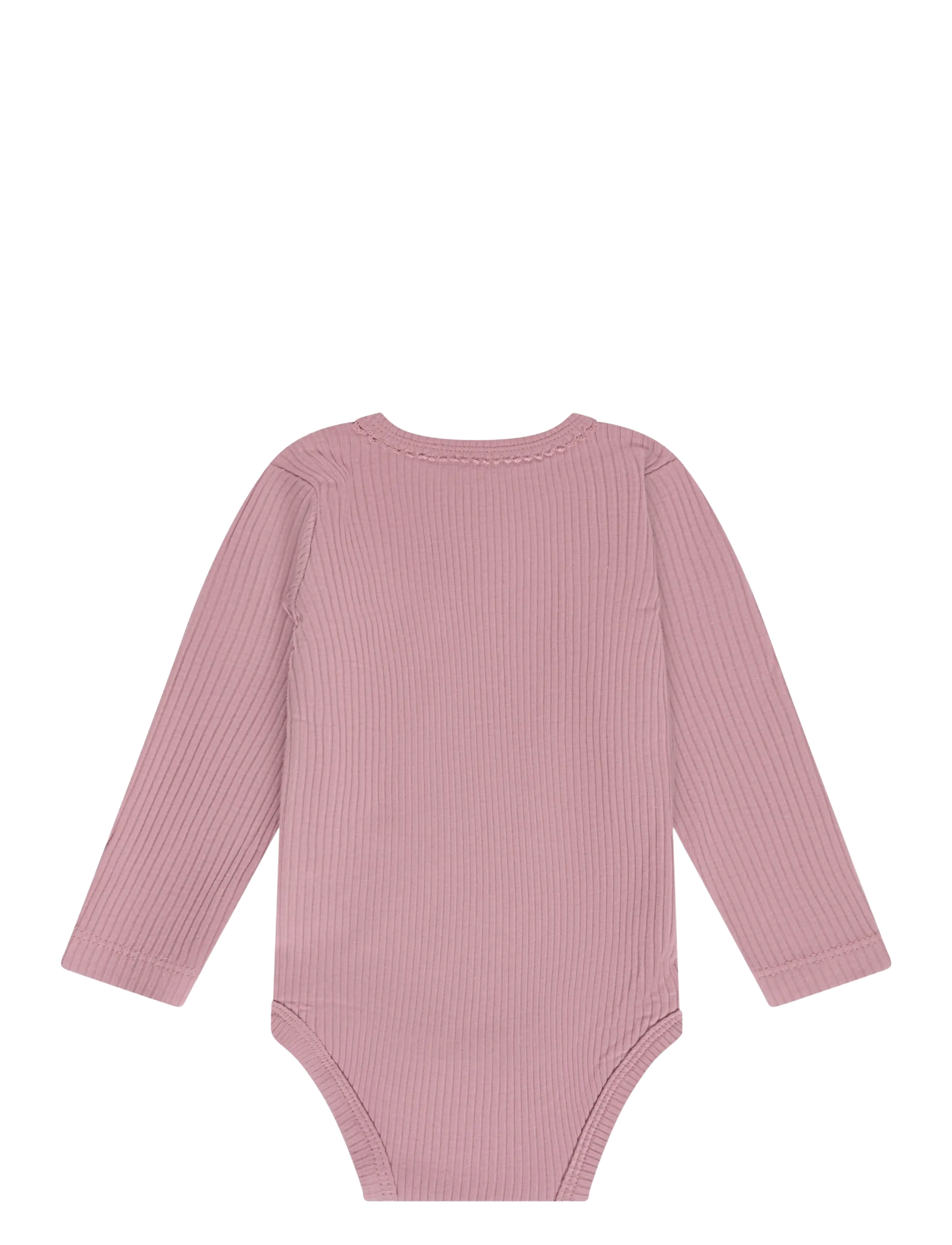 Minymo - Body LS Rib - långärmade bodies - nostalgia rose - 1