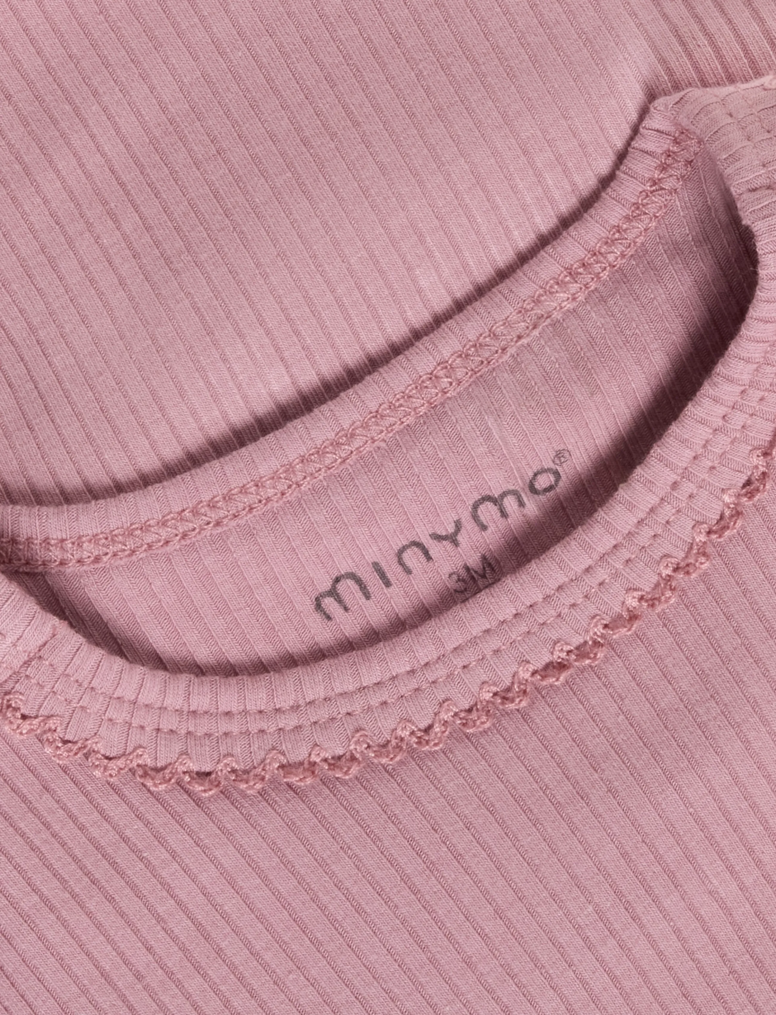 Minymo - Body LS Rib - långärmade bodies - nostalgia rose - 2