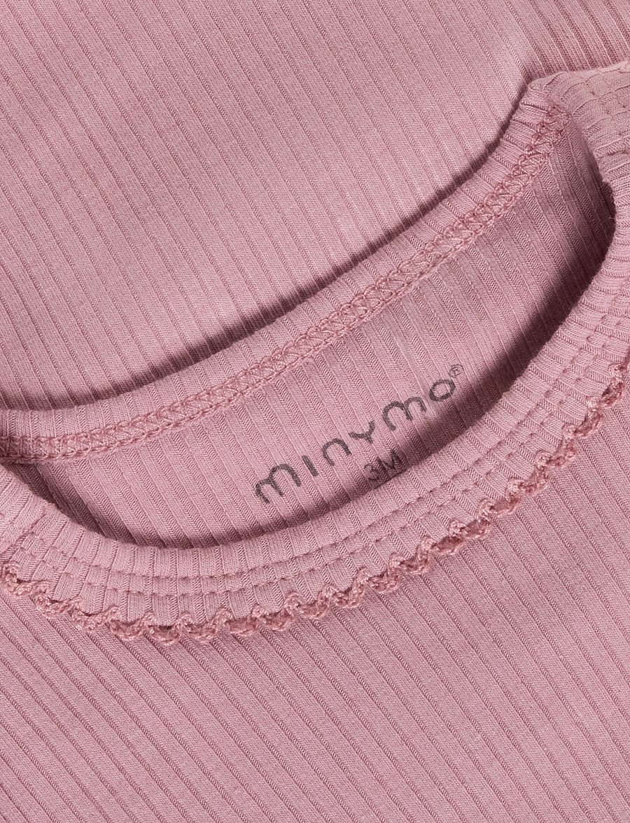 Minymo - Body LS Rib - långärmade bodies - nostalgia rose - 2