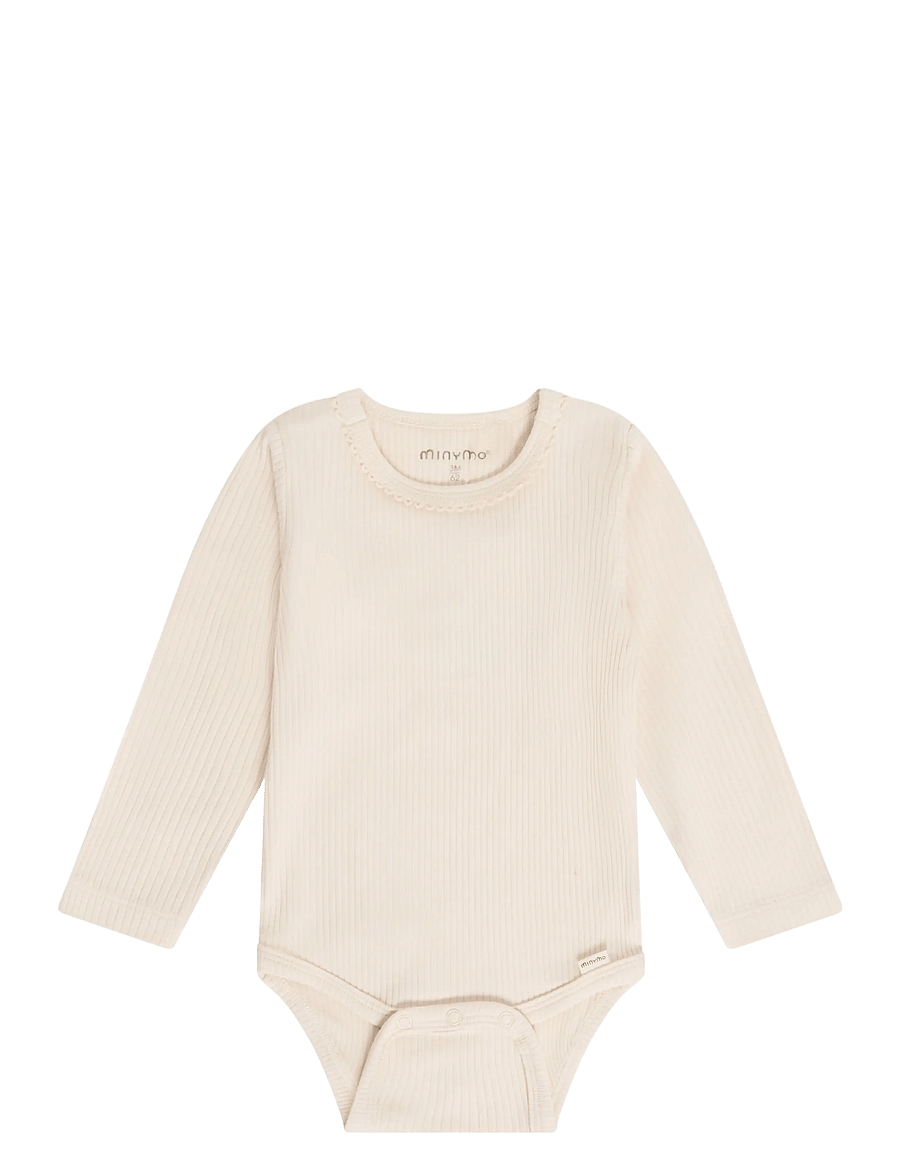 Minymo - Body LS Rib - långärmade bodies - pink tint - 0