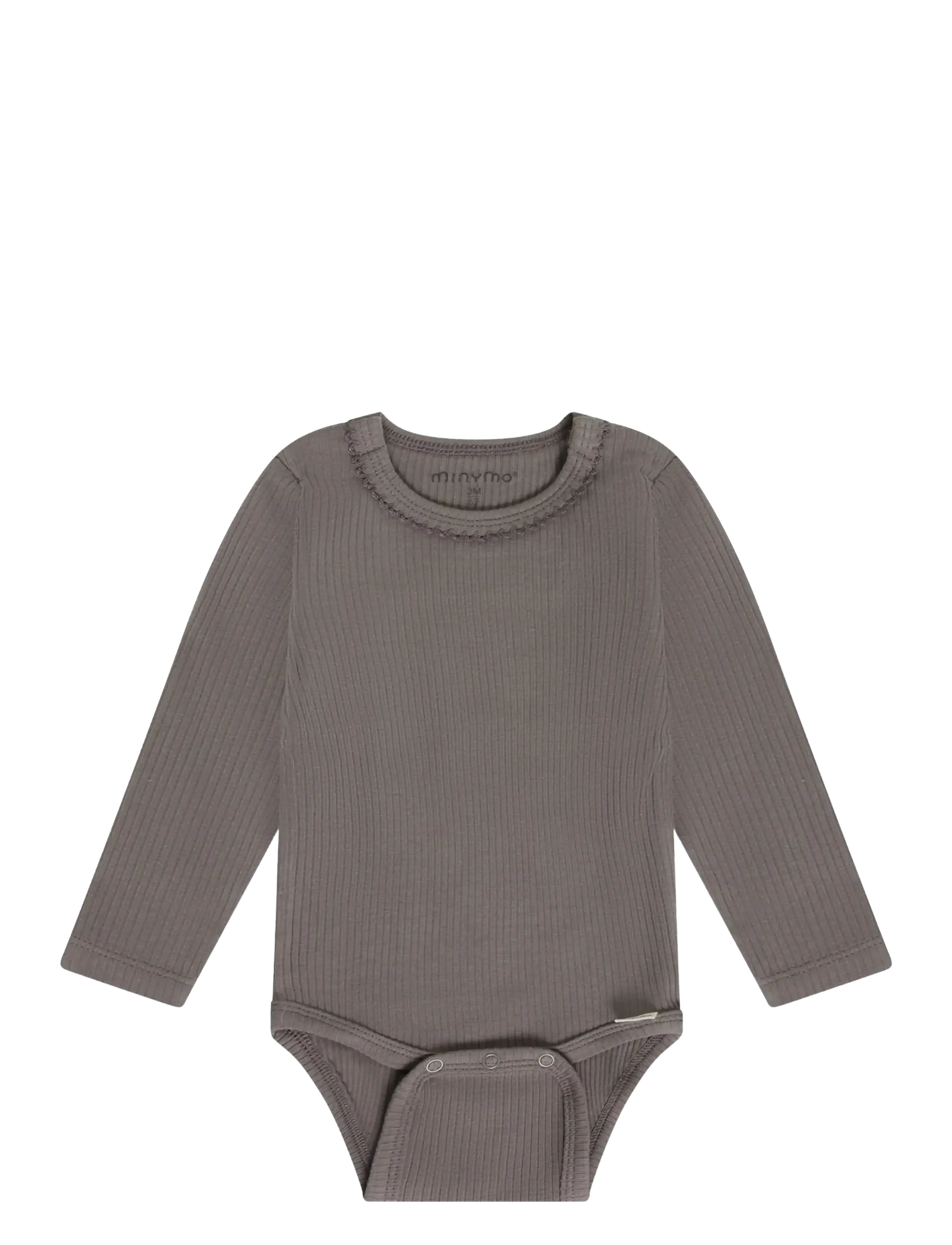 Minymo Body LS Rib - Långärmade bodies - PLUM TRUFFLE / purple