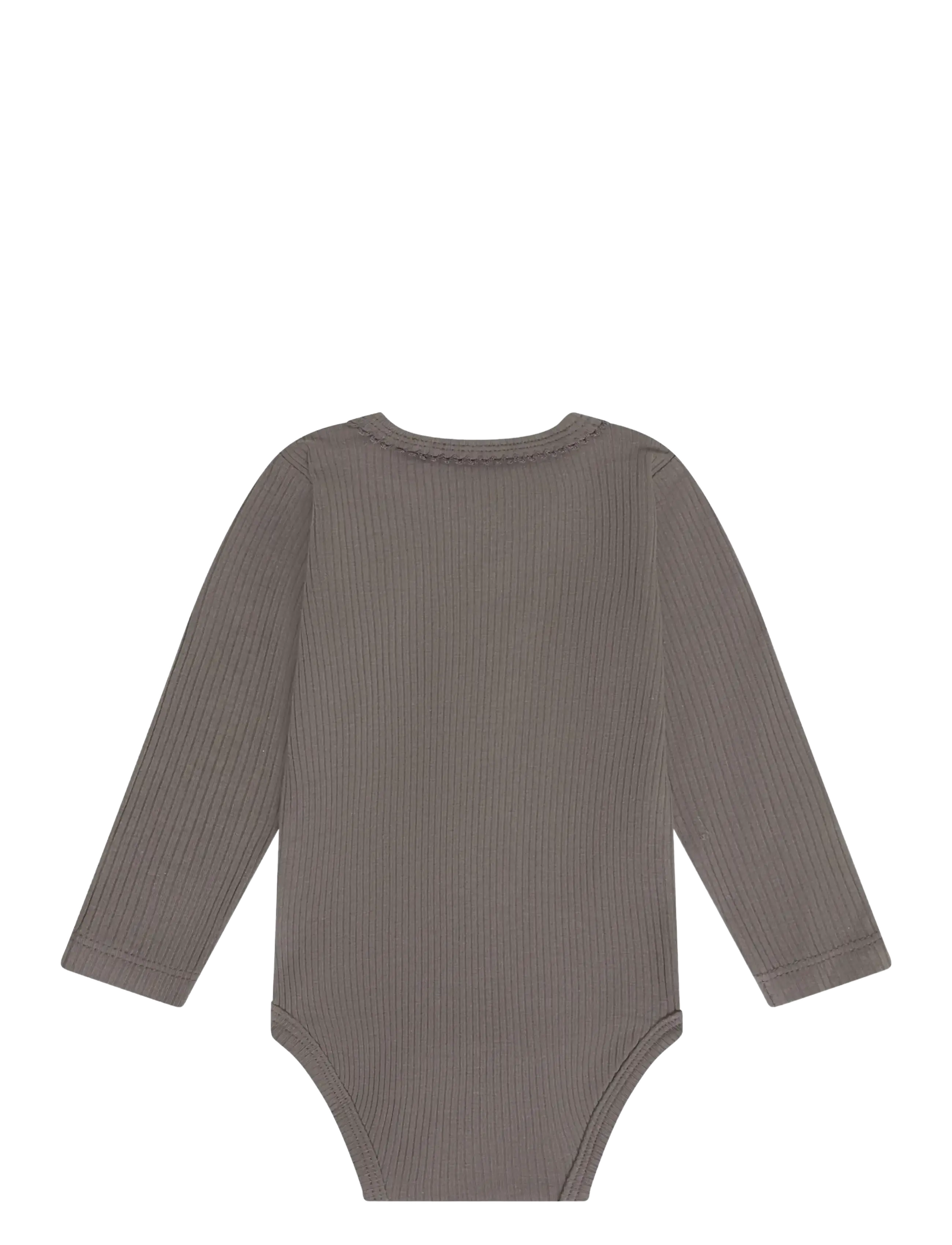 Minymo - Body LS Rib - långärmade bodies - plum truffle - 1