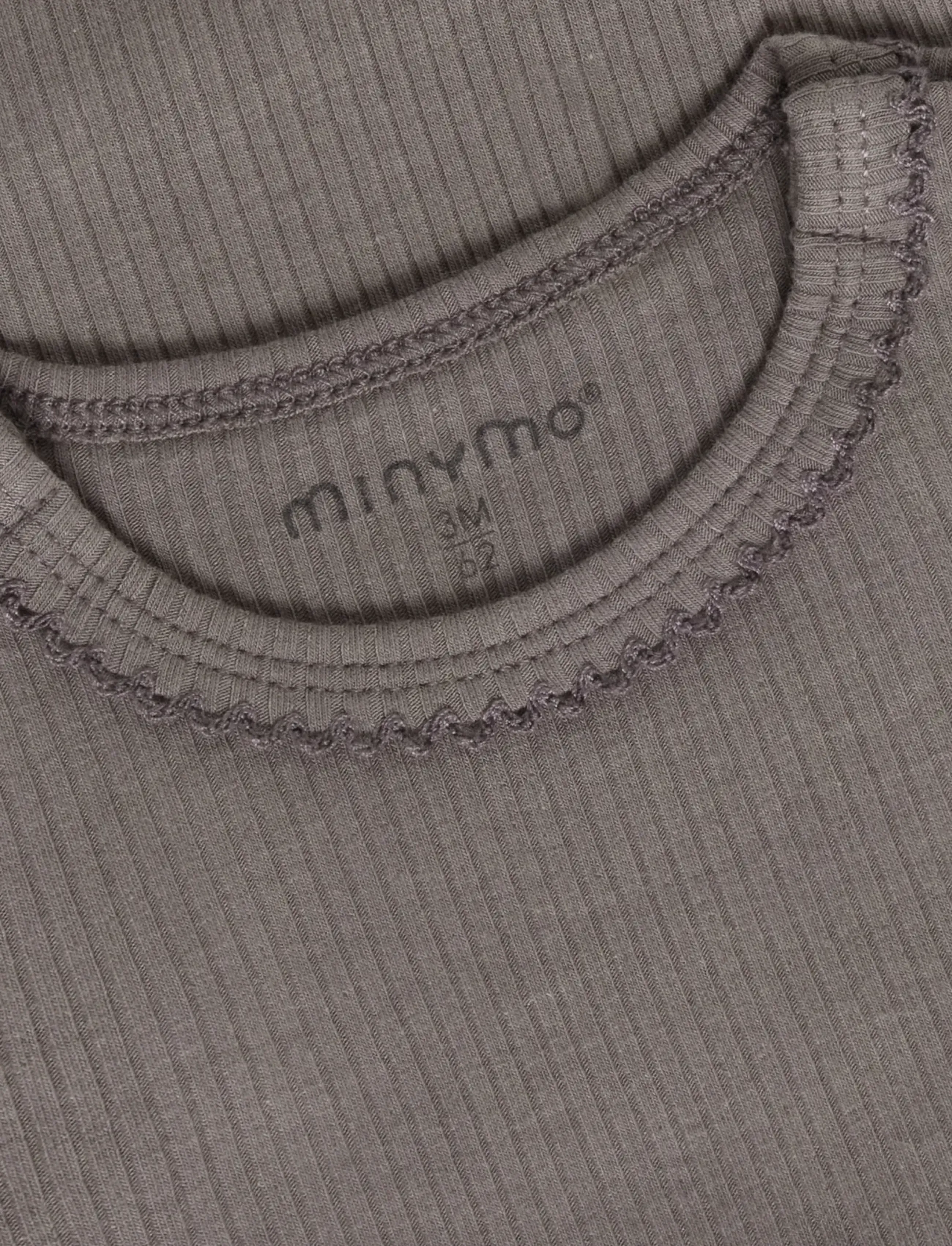 Minymo - Body LS Rib - långärmade bodies - plum truffle - 2