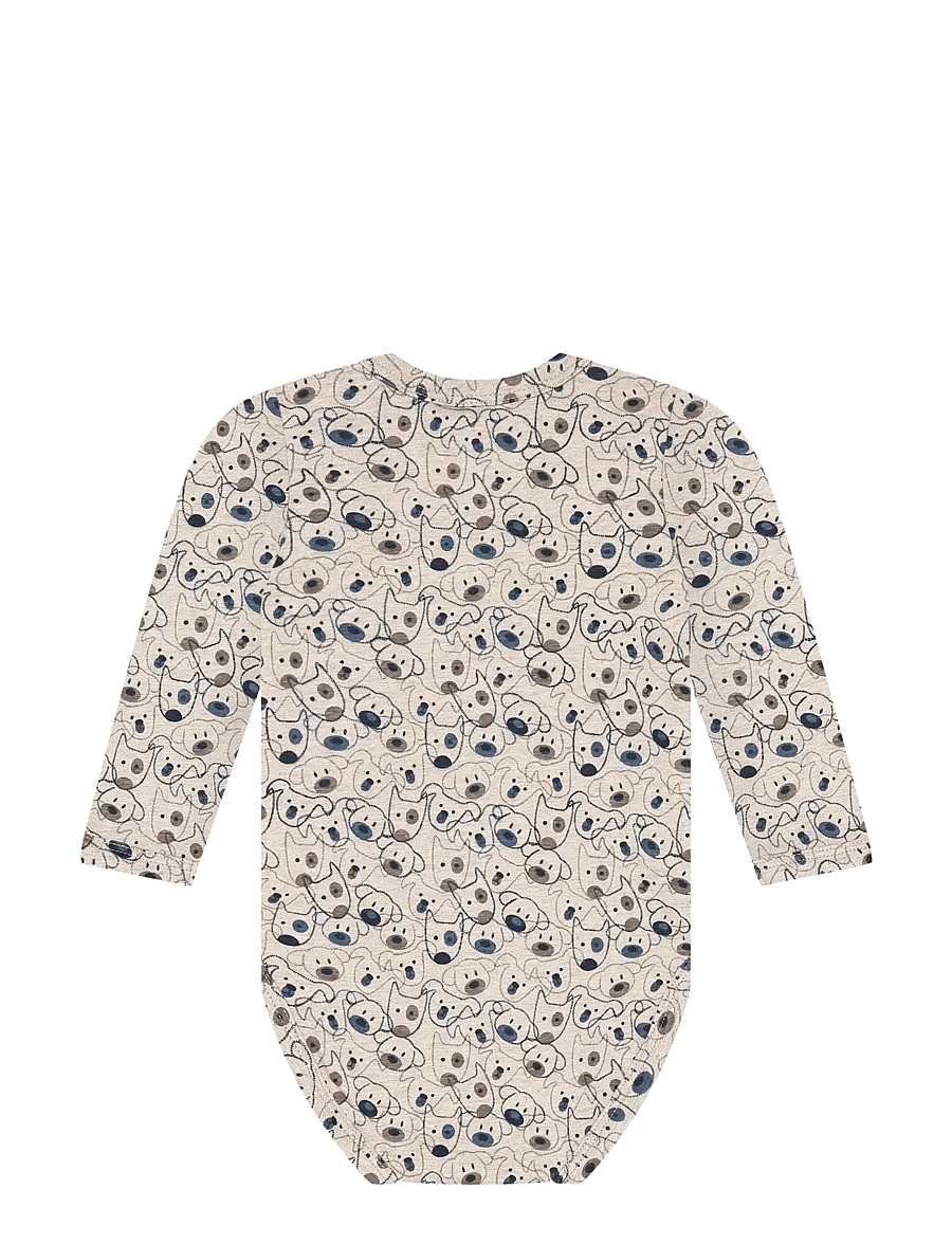 Minymo - Body LS AOP - pikkade varrukatega bodid - beige melange - 2