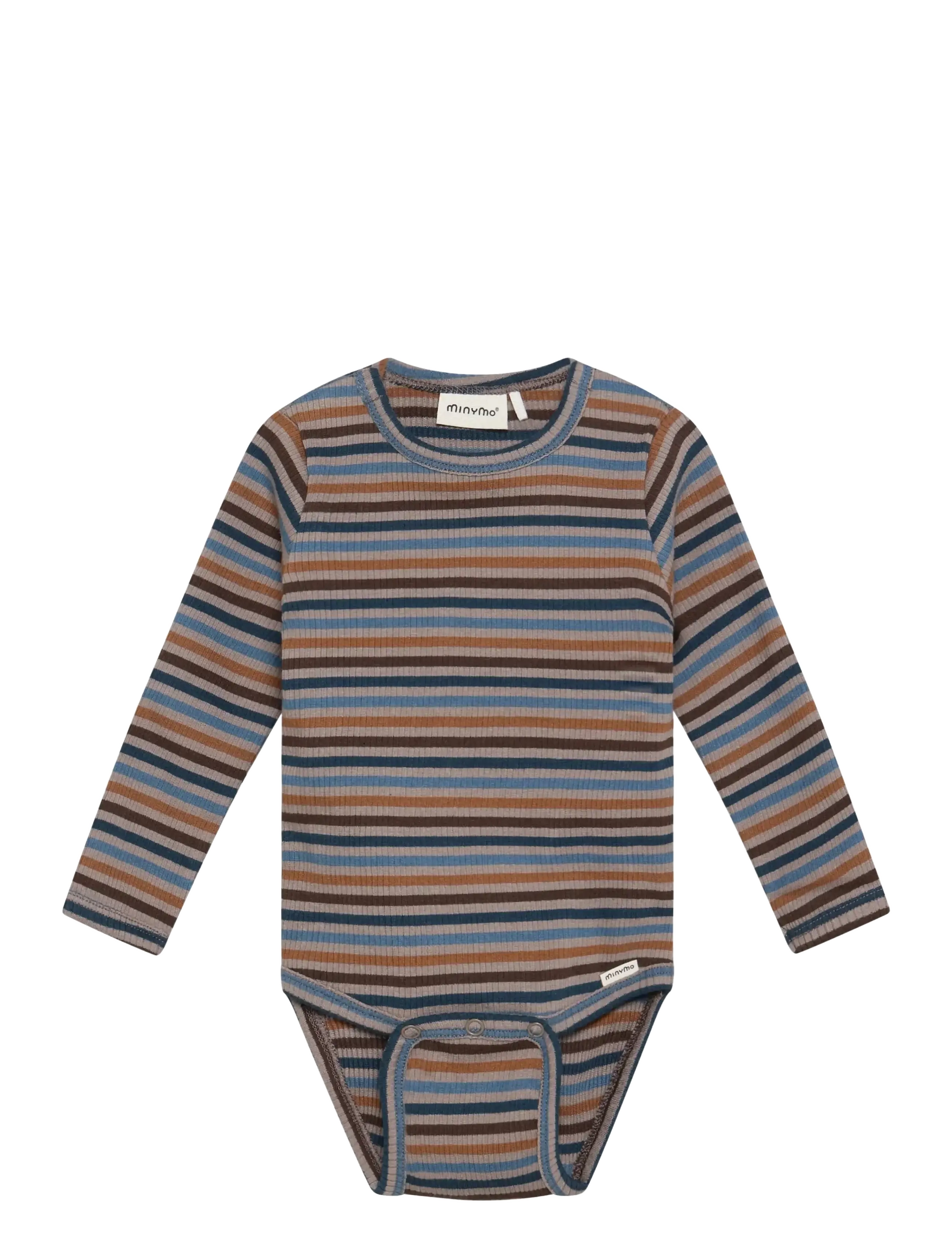 Minymo Body LS Y/D Rib - Long-sleeved bodies - FUNGI / brown