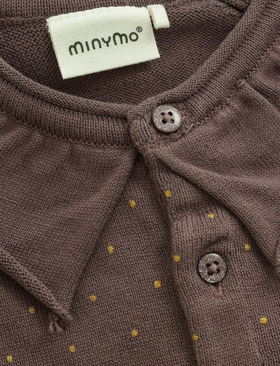 Minymo - Cardigan Knit - cardigans - plum truffle - 2