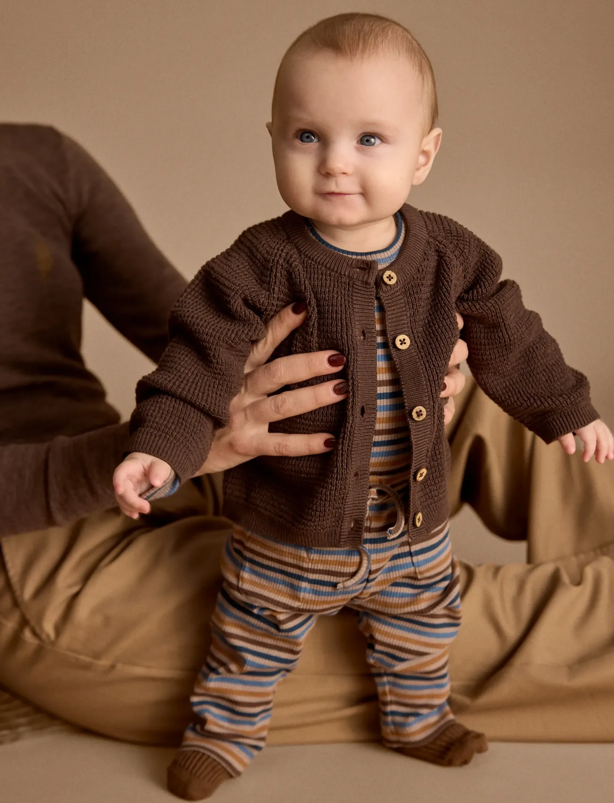 Minymo Cardigan Knit - Stickat - BRACKEN / brown
