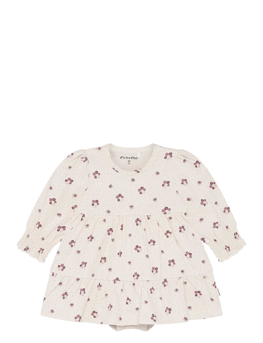Minymo - Body Dress LS AOP - pink tint - 0