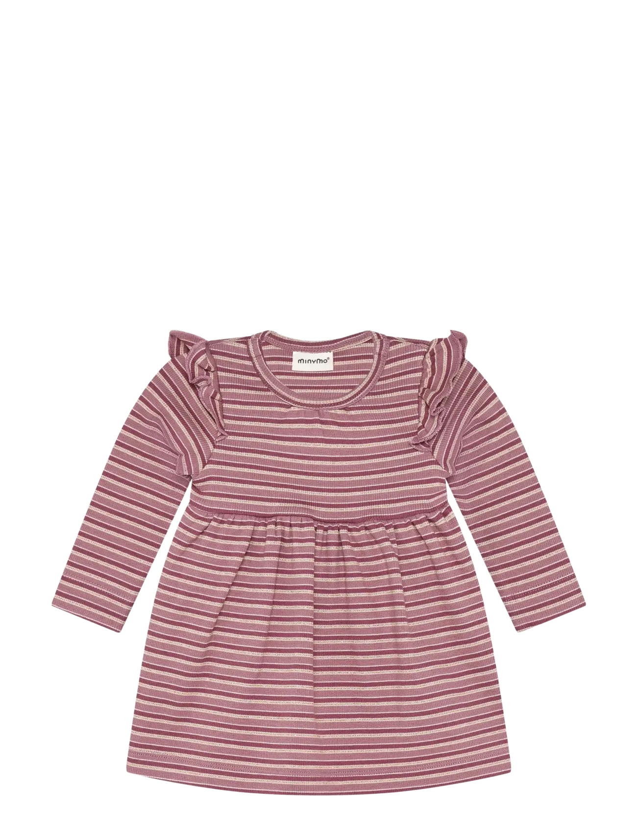 Minymo Body Dress LS Y/D Rib - Minymo - NOSTALGIA ROSE / pink/rose