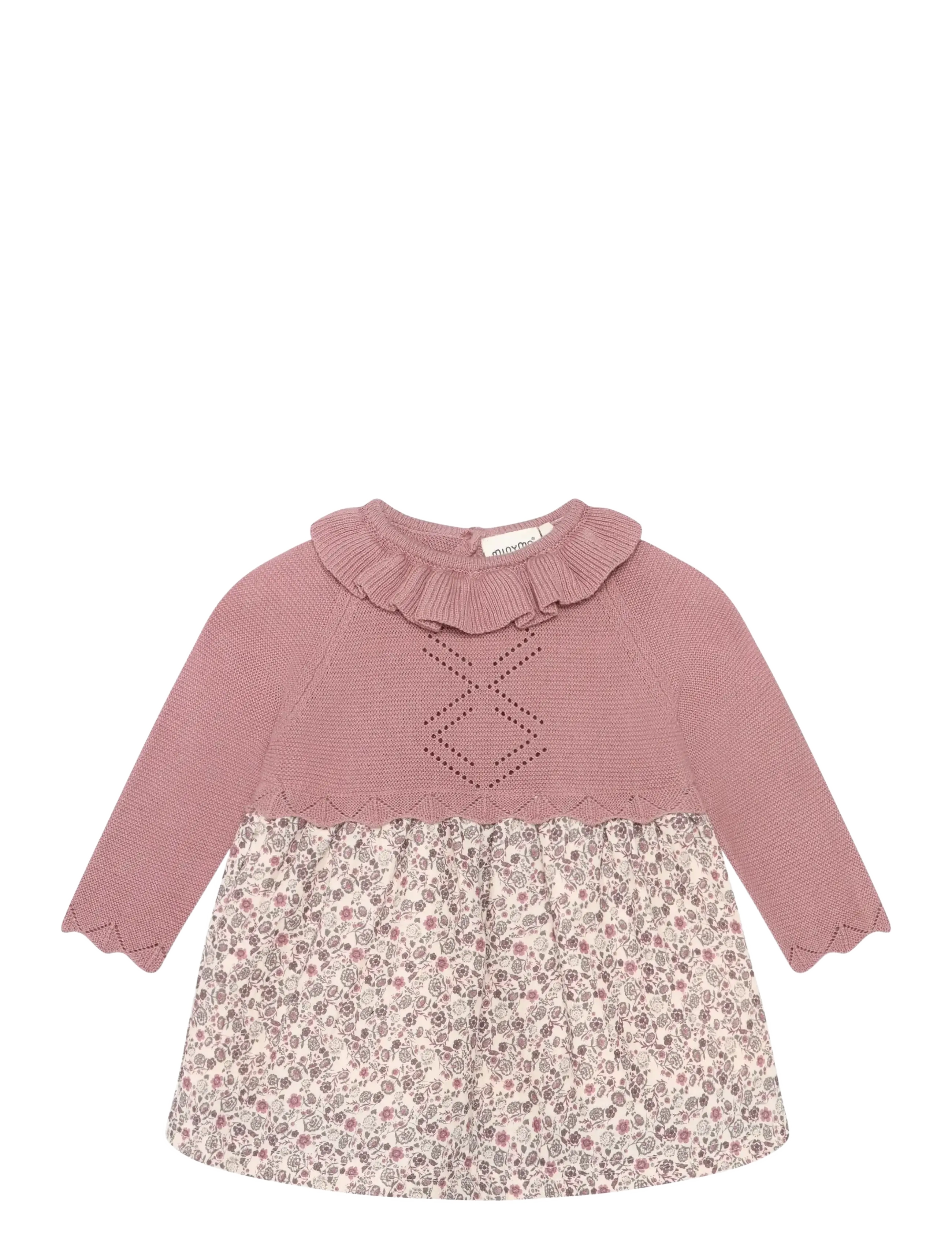 Minymo - Dress LS AOP - pikkade varrukatega beebikleidid - nostalgia rose - 1