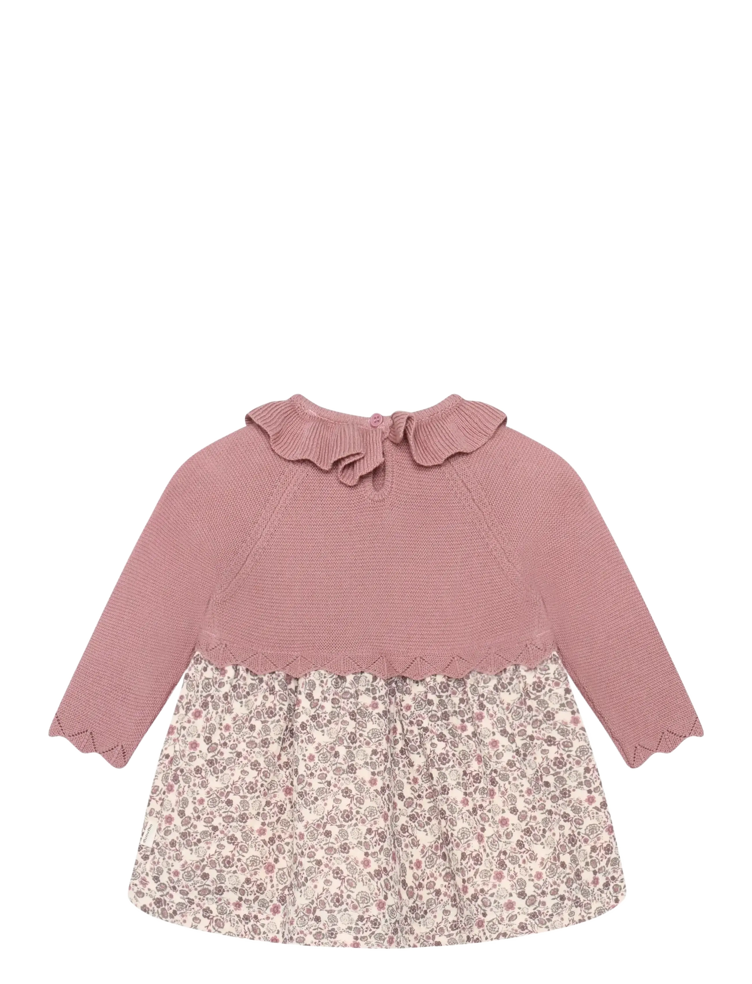 Minymo - Dress LS AOP - pikkade varrukatega beebikleidid - nostalgia rose - 2