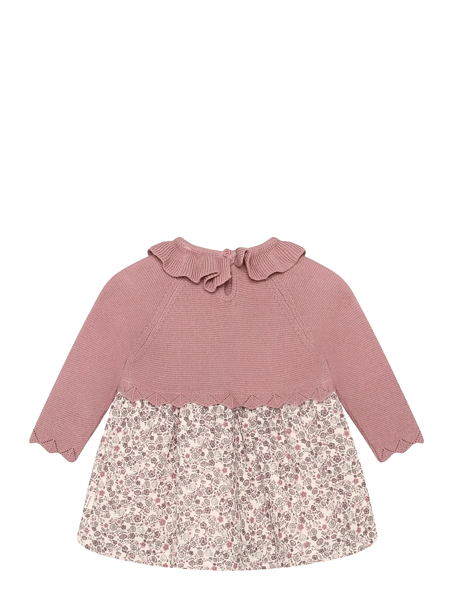 Minymo - Dress LS AOP - langärmelige babykleider - nostalgia rose - 2