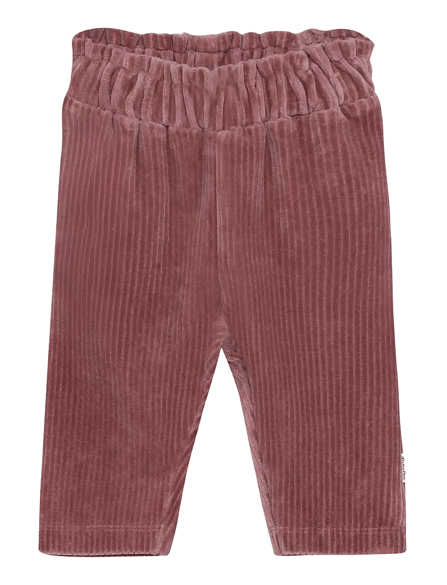 Minymo - Pants Velour - babybukser - nostalgia rose - 1